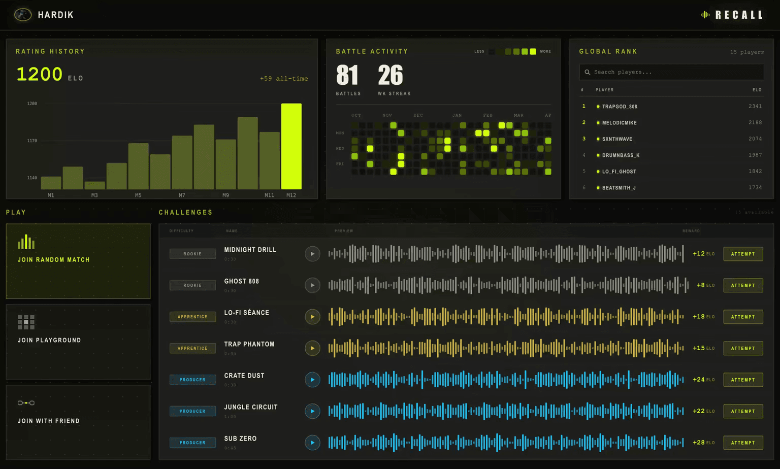 Recall screenshot
